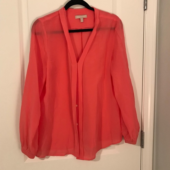 Salmon Silky Button Down. - Picture 1 of 5